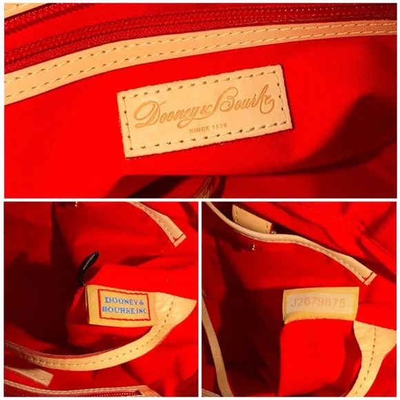 Dooney & Bourke Patent Leather Small Zip Satchel Electric Blue & Tan Trim - Picture 2 of 16